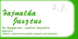 hajnalka jusztus business card